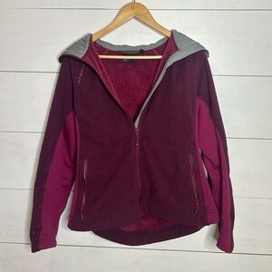 Mammut Women’s Full-Zip Fleece Jacket Hooded Burgundy Pink Size L
